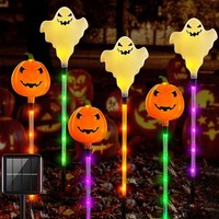 Halloween Deko 6 StüCk KüRbis Geister Solarlampen LED Beleuchtung FüR Garten