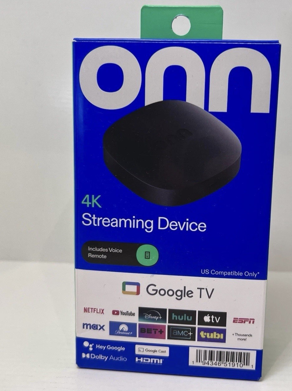 Onn 4K Streaming Device - Google TV - Ultra Fast - 4K 8GB Storage 2GB Ram - NEW!