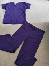 Cherokee Workwear Scrub Pant  Top Set Purple Size Small