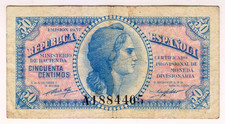 1937 Spain 50 Centimos 1884405 Paper Money Banknotes Currency