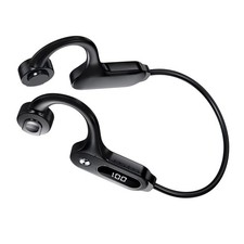 Black Bluetooth 5.3 Bone Conduction Headphones Wireless Outdoor Sport Headset