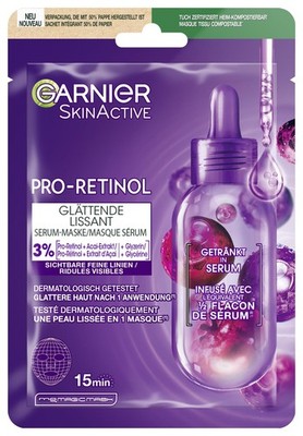 Garnier SkinActive Pro-Retinol Glättende Serum-Maske Anti-Aging Pflege