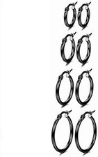 4 Pairs Stainless Steel round Hoop Cute Huggie Earrings for Women Small Hoop Ear