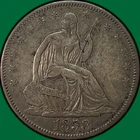 1858 Seated Liberty Half Dollar Extremely Fine XF Coin #39373