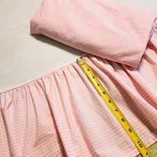 Pottery Barn Kids Pink White Gingham CRIB Dust Ruffle Bed Skirt and Sheet Set