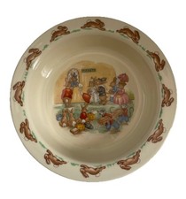 VINTAGE ROYAL DOULTON BUNNYKINS BOWL HEAVY PORRIDGE CEREAL BONE CHINA TICKETS 6  