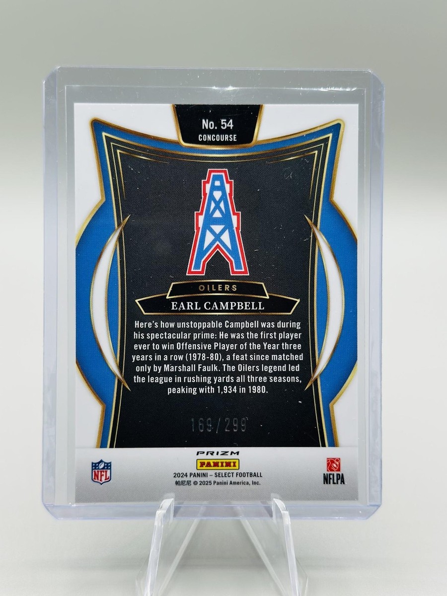 2024 Panini Select Earl Campbell #54 Tri-Color Prizm /299 Houston