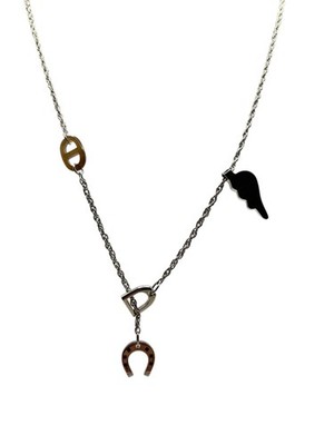 Hermes Bon Voyage Halskette Herren Damen Accessoires Anhänger gebraucht echt