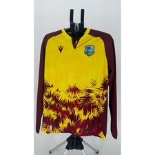 Macron West Indies Cricket Long Sleeve Jersey Matchday Eco Fabric Size M