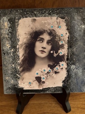 Decorative Tile Art Piece - Image of Actress Amy Webster W/Stand