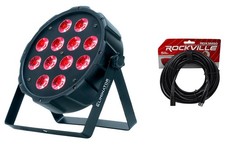 American DJ Eliminator LP 12 HEX 12x5 Watt RGBWA UV LED DMX Par Wash Light Cable