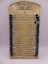 Alte Merktafel Blechschild "Was fehlt uns heute" Einkaufsliste Küche Vintage