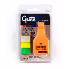 Grote 82ANR6T Standard Blade Fuse Assortment & Tester, 7 Pk