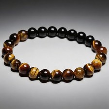 Tiger Eye Style Beaded Bracelet Stretch Round Bead Wrist Jewelry 1PC