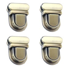 4 Sets Purse Lock Catch Handbag Fasteners Thumb Box Clasp Bronze Buckle Kit
