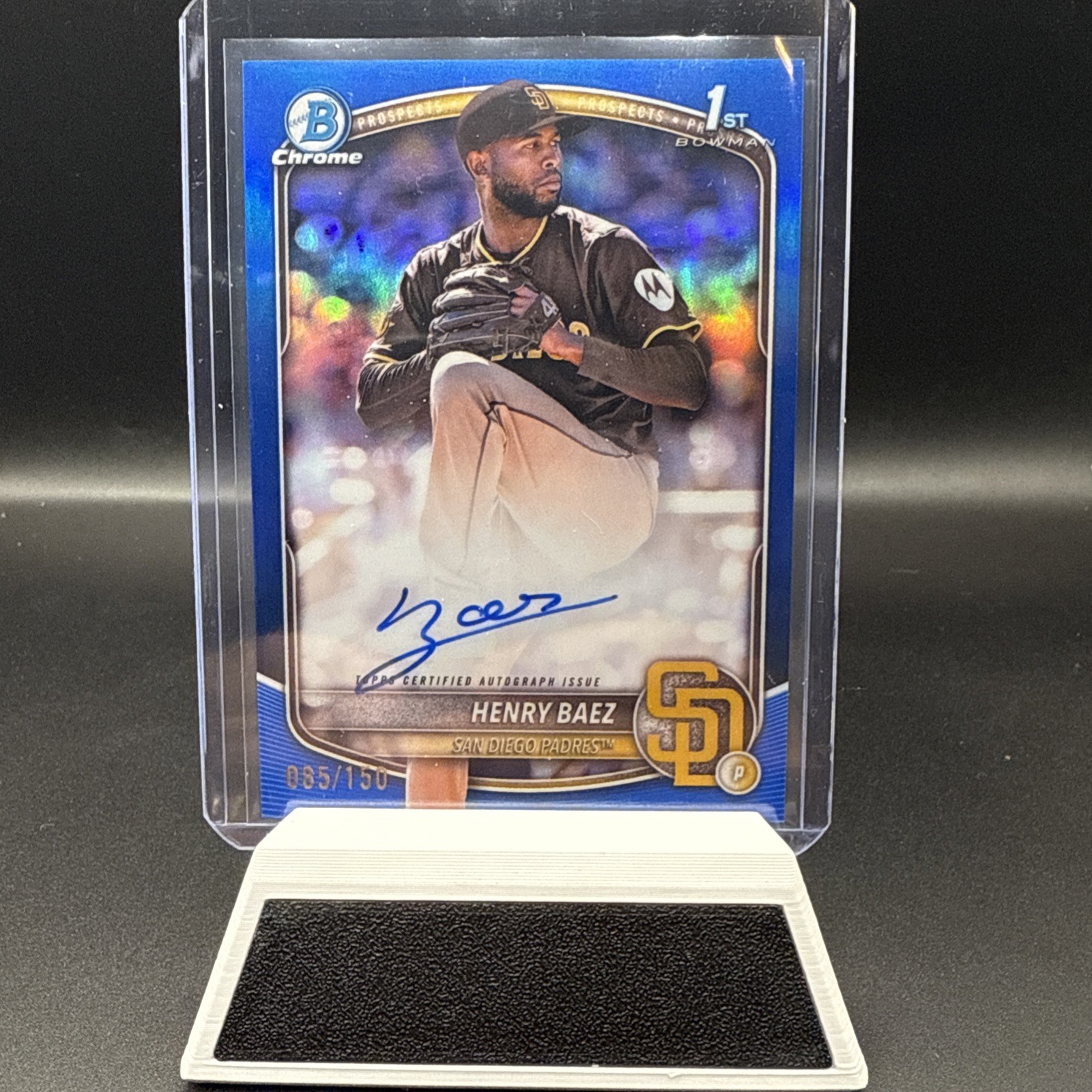 2025 Bowman Chrome Henry Baez True Blue Refractor Auto /150 bowman 1st