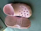 Crocs Girls Pink Classic Clog Slip-On Shoes Glitter Logo Accents Size 12 — photo 4