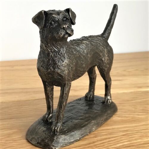 Bronze Border Terrier ornament figurine by Harriet Glen dog lover gift, boxed - 第 1/5 張圖片