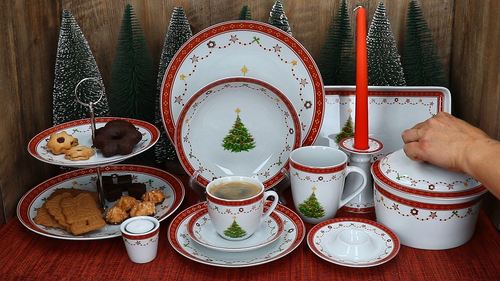 2x Kerzenhalter Weihnachtstraum Höhe 10,7cm Stabkerzen-ständer Weihnachten rot - Video 1 von 1