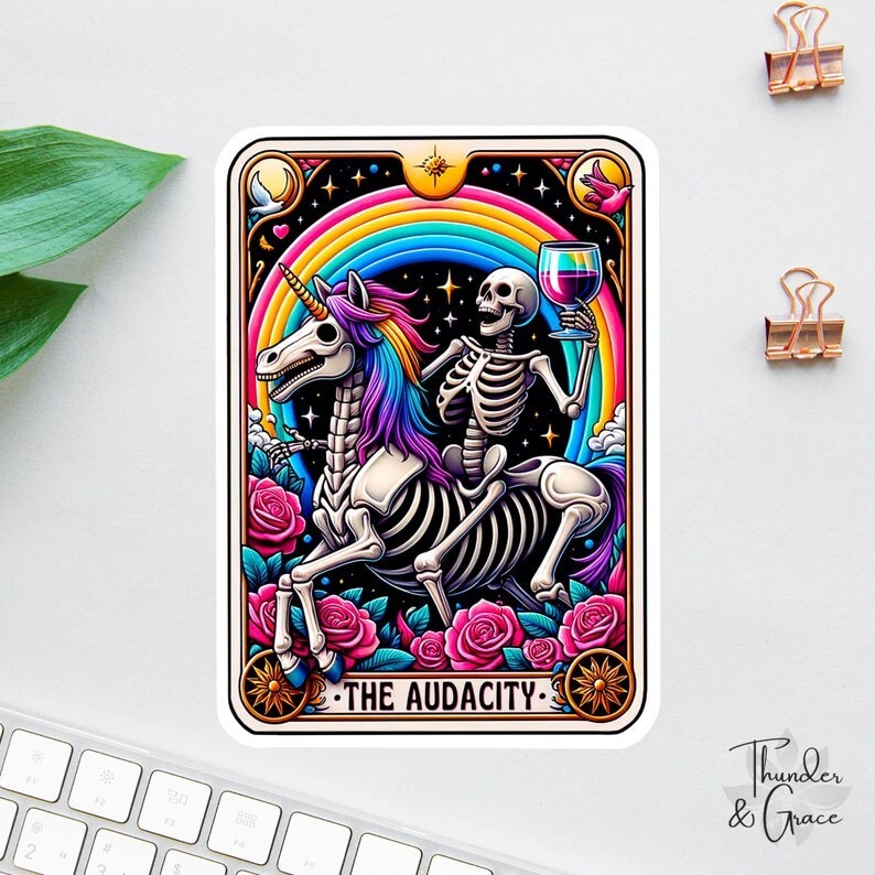 Audacity Stickers - Funny Tarot Card Decals for Moms and Best Friends