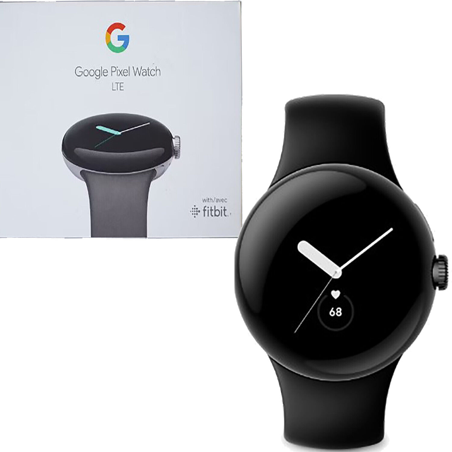 Google Pixel Watch Matte Black case/Obsidian Active 32GB LTE+Bluetooth NEW