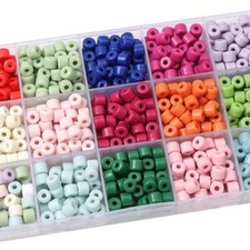 50pcs 6x5mm Cylinder Tube Shape Acrylic Plastic Loose Spacer Beads DIY Jewelry