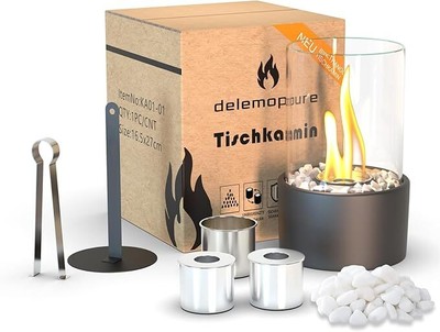 Feuerstelle Feuerschale Dekosteine Glaskamin für Indoor,Outdoor mit Dekosteine