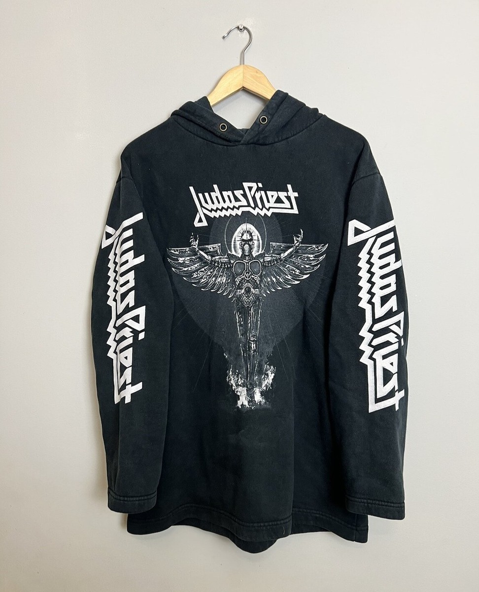Vintage 90s Judas Priest Painkiller Metal Band Rock Hoodie L black