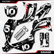 Black & White Crf110 Savage Racing Graphics kit fits Honda 2019-2025 decal 19-25