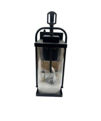 Nordic Exterior Wall Lantern 2-Light 14.6-in H Matte Dusk Dawn LED 06FTL0261ABK