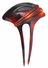 MADE IN FRANCE Quality Hair Clip Celluloid Tortoise Shell Large Hair Stick T39