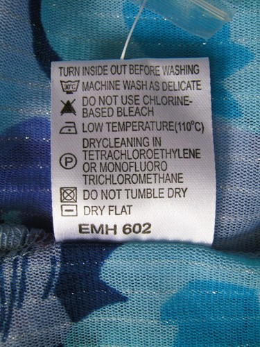 NWT Michele Hope blue sheer blouse size 14 16 stretchy, glittery silver thread - Picture 9 of 9