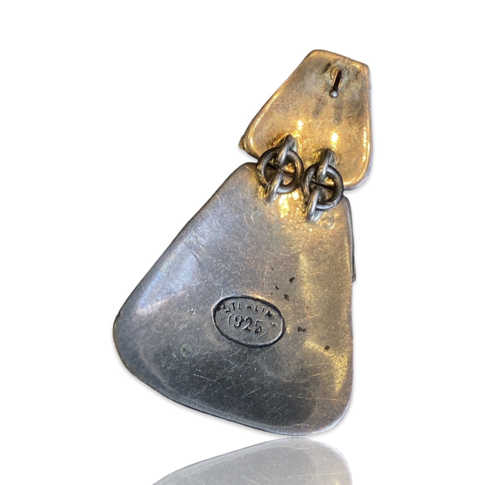 Brutalist Triangular Sterling Silver Earrings Vin… - image 2