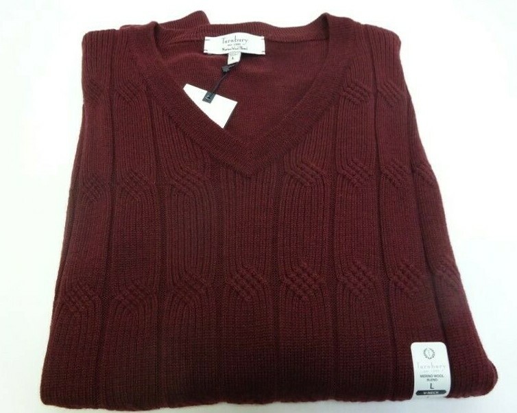 Turnbury Men's Sweater Merlot Heather Color Size L for sale online