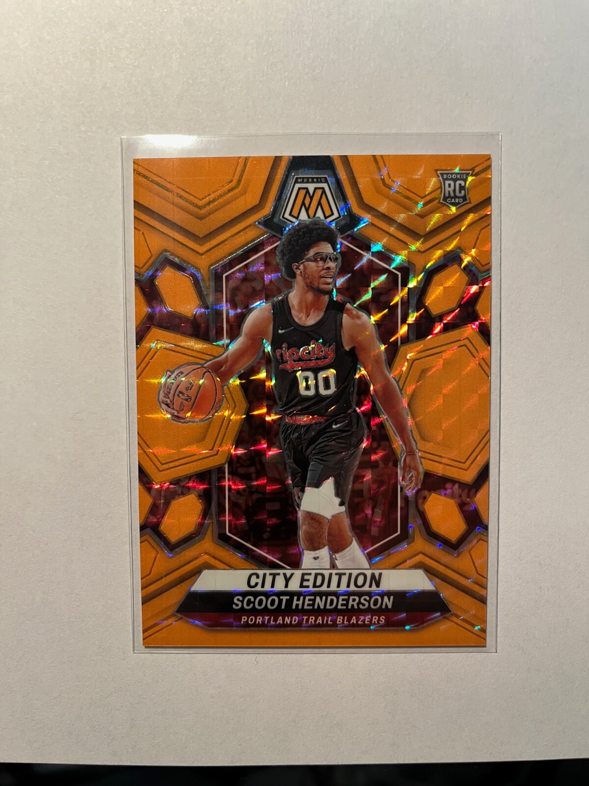 2023-24 Mosaic Scoot Henderson RC Orange Fluorescent Prizm City Edition /25