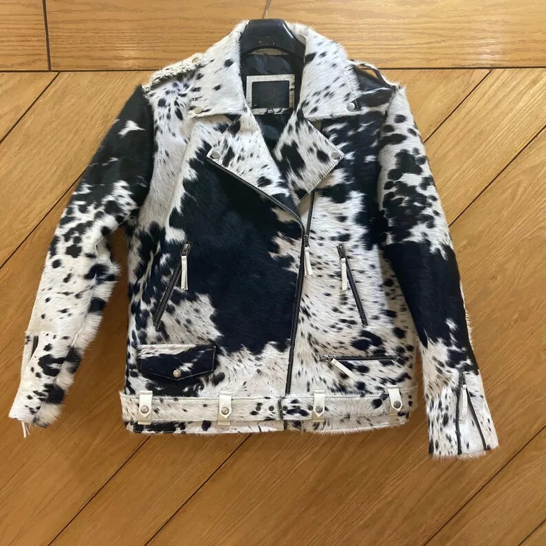 PONY Giacca in vera pelle di mucca con capelli in vera pelle di cavallo miglior regalo per uomo donna