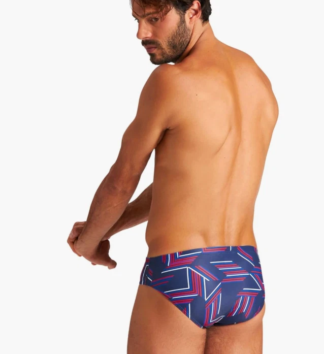 ARENA Puzzled Swim Briefs Navy Red Multi - Size 32 - Image 2 of 3