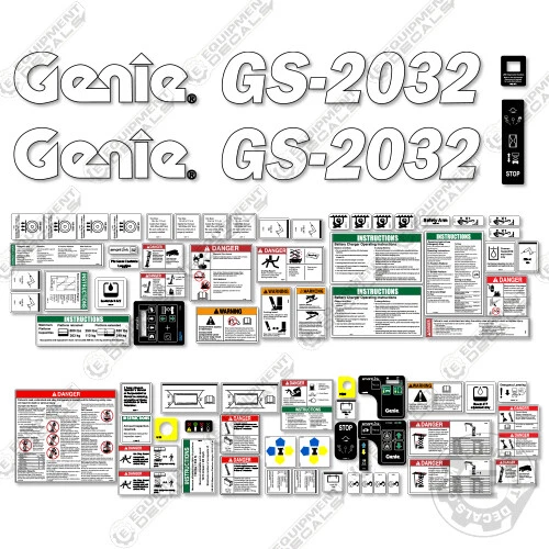 Fits Genie GS2032 Decal Kit Scissor Lift Stickers - 3M Vinyl! (SN:148700-200100)