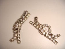 VINTAGE RHINESTONE SHOE CLIPS DANGLE ESTATE 2