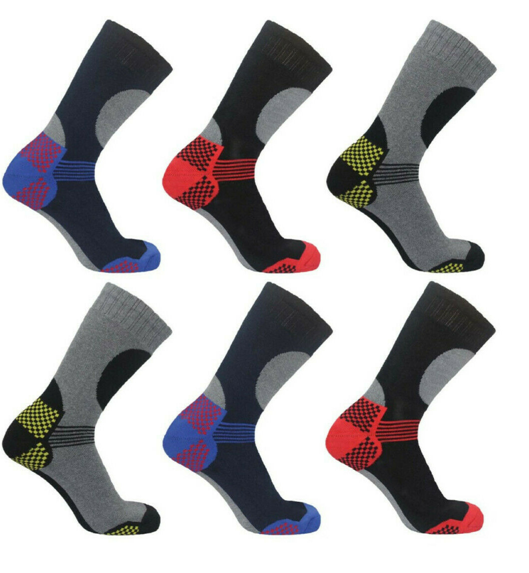 SAOLA calze da lavoro ultimate uomo 6 paia rinforzate tacco e punta suola imbottita calzino uomo