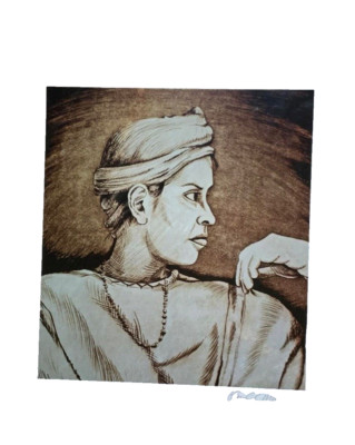''Profile'' lithograph by Emmanuel C. Montoya (signed '07)