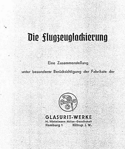 Die Flugzeuglackierung / Heftchen der Glasurit-Werke / Luftwaffe 2. Weltkrieg - Zdjęcie 1 z 1