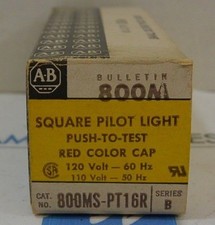ALLEN-BRADLEY SQUARE PILOT LIGHT 800MS-PT16R 800MSPT16R SERIES C - NEW!