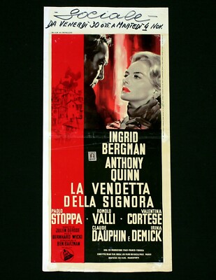 LA VENDETTA DELLA SIGNORA locandina poster Ingrid Bergman Quinn The Visit G30
