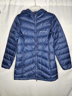 NWT EDDIE BAUER 1709950 BLUE CHEVRON DOWN PARKA SZ S #F732