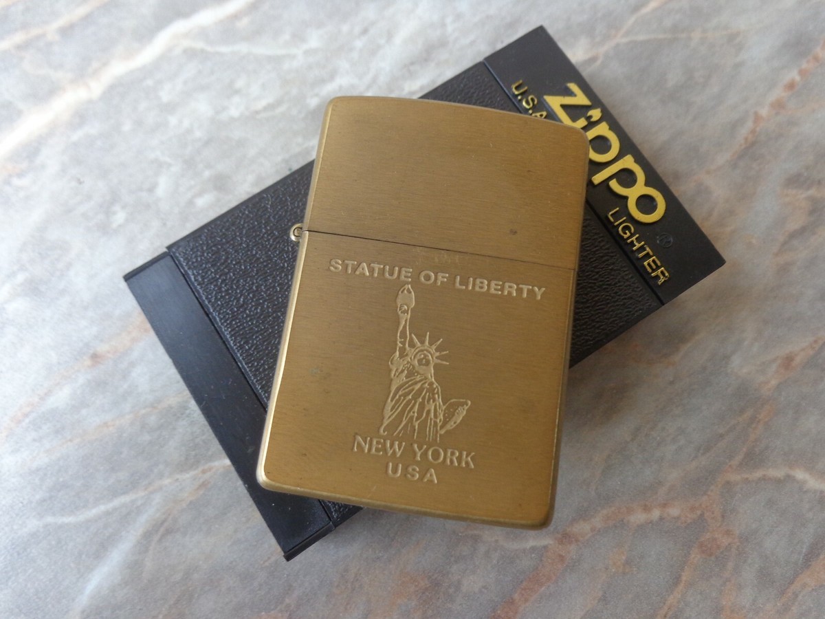 VTG NOS VERY RARE 1993 BRASS ZIPPO LIGHTER STATUE OF LADY LIBERTY 