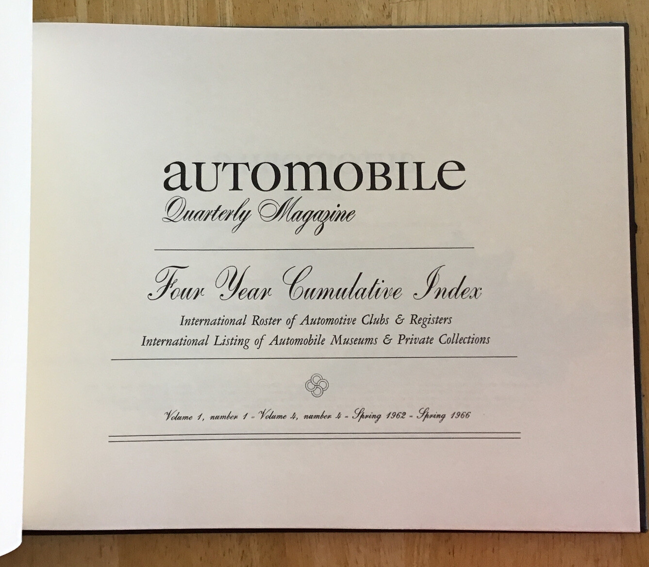 1962 Automobile Quarterly Index (Volumes 14) ** MINT** With INSERT eBay