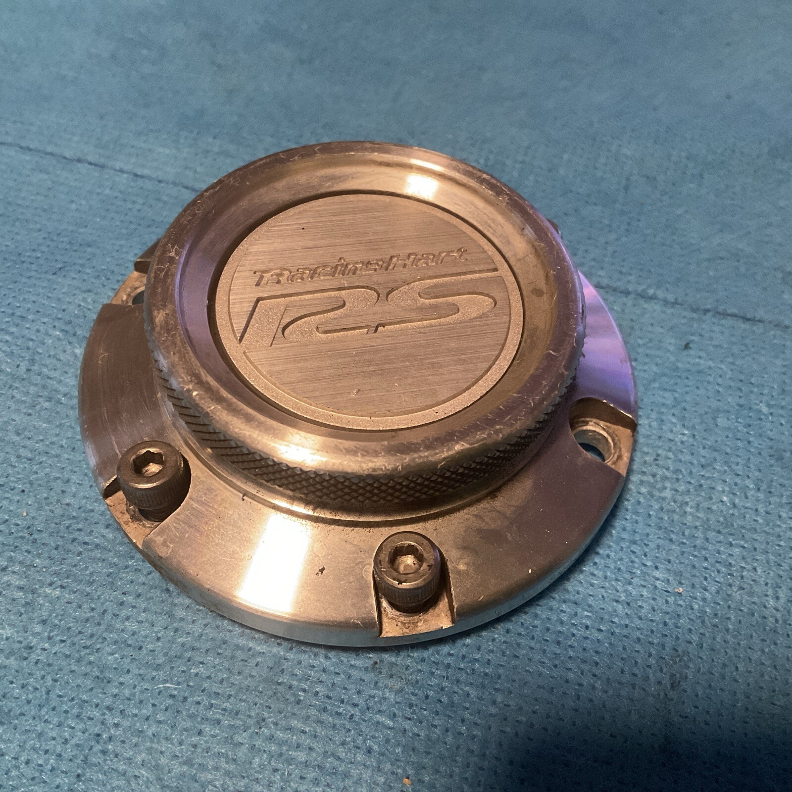 Racing Hart Wheels Silver Center Cap #N/A Custom Wheels USED Center Caps (1)-image