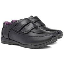 Boys School Shoes Formal Touch Straps Black Sneakers Anti-Slip Sporty Trainers