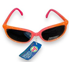 Vintage Lynn Roberts International Sunglasses Dark Lens Orange Pink Splatter NEW